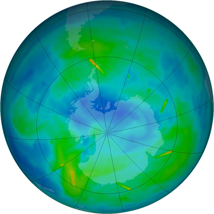 Antarctic ozone map for 31 March 2011